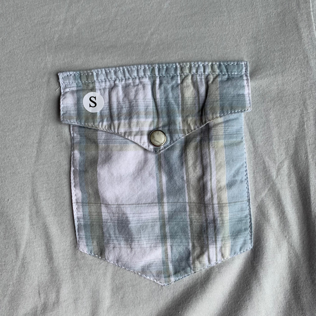 Pearl Pocket Tee- Green-ish/ Blue (SMALL ONLY)
